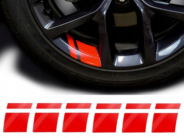 6x Naklejki Ozdobne na Felgi Koła Jaguar Citroen Peugeot Fiat Renault Dacia