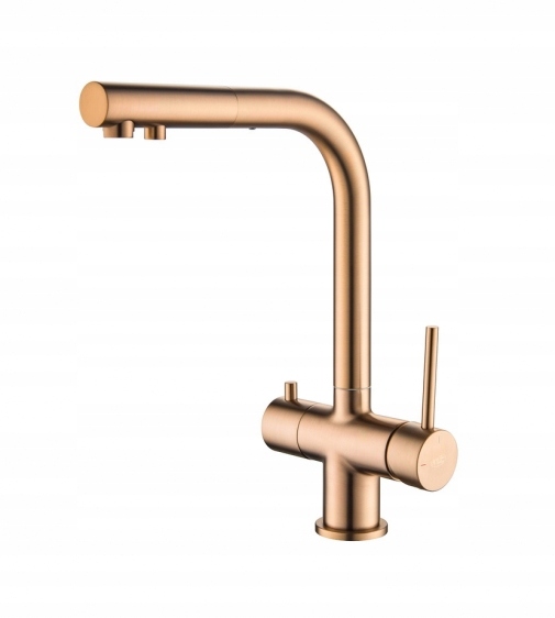 Trojcestná kuchynská stojanková batéria Blue Water Apala medená
