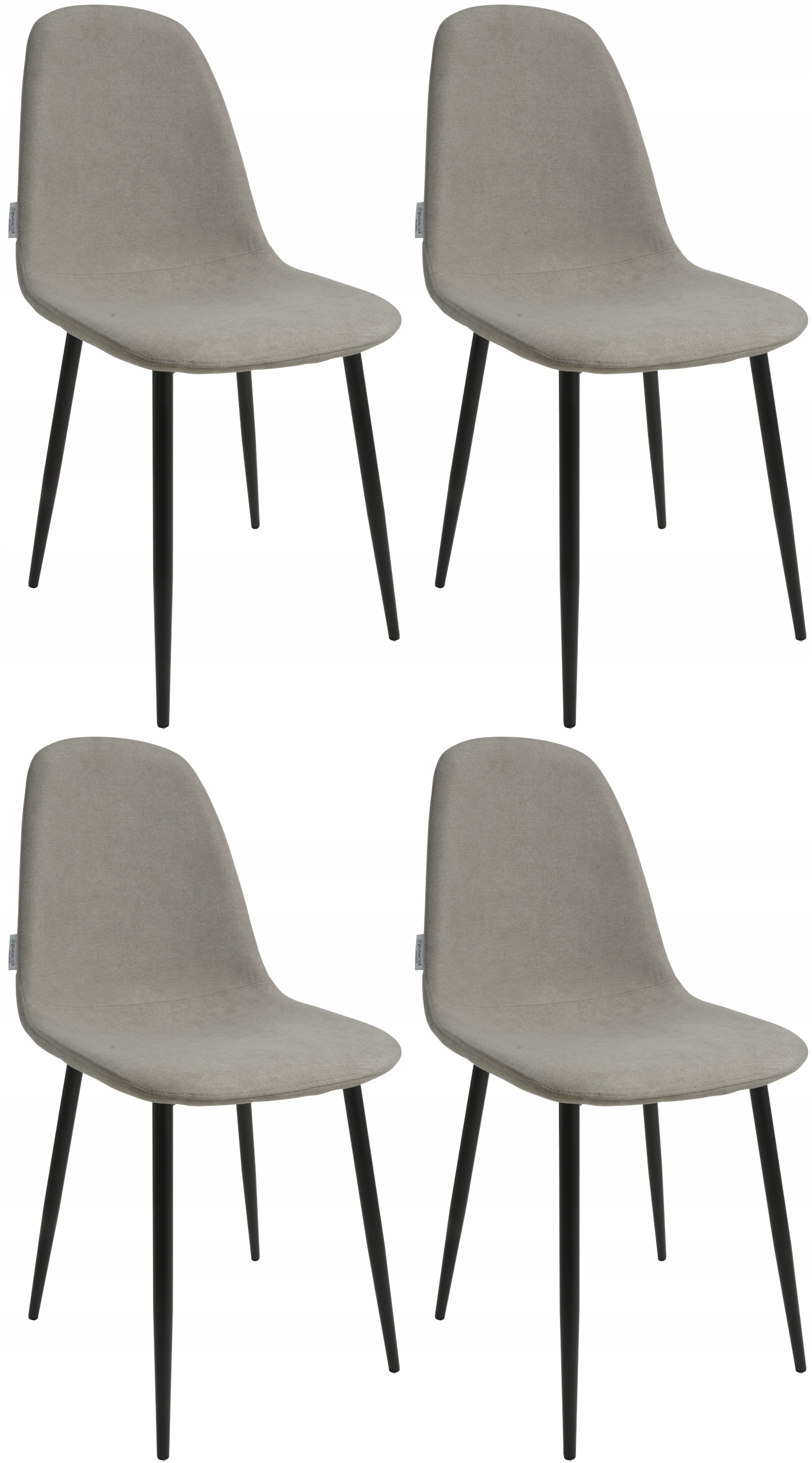 Sada 4 kusů židlí z materiálu DankorDesign Dsw béžové kovové nohy grafit