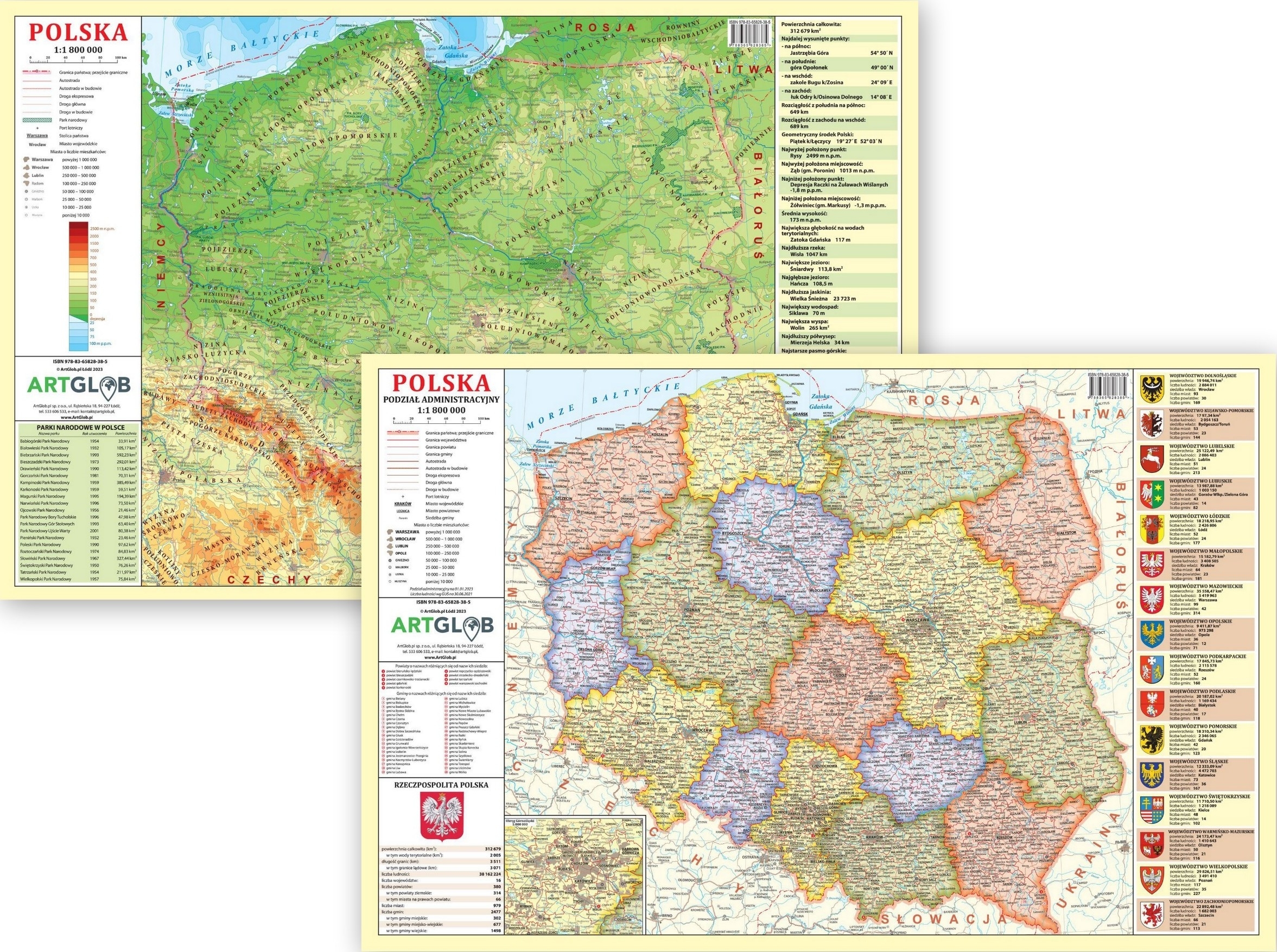 

Polska Mapa Podkładka Fizyczna Administracyjna