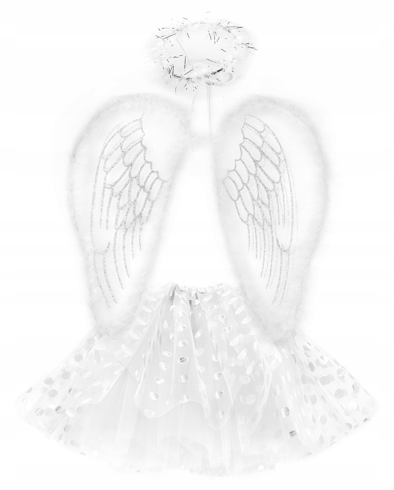 

Strój Aniołek Anioł skrzydła Aureola spódnica