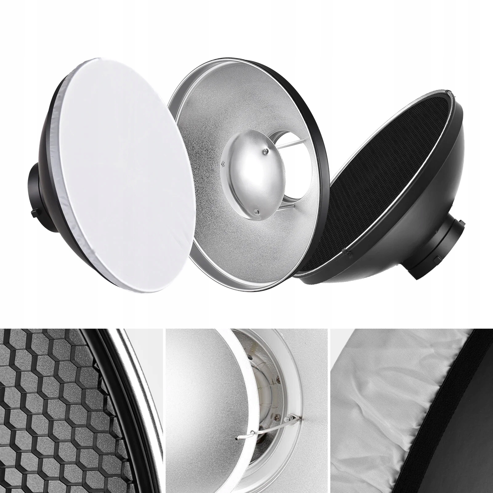 Beauty Dish Lebka Moc. Bowens Sluníčko 41 cm 42 cm Medová Plástev Grid