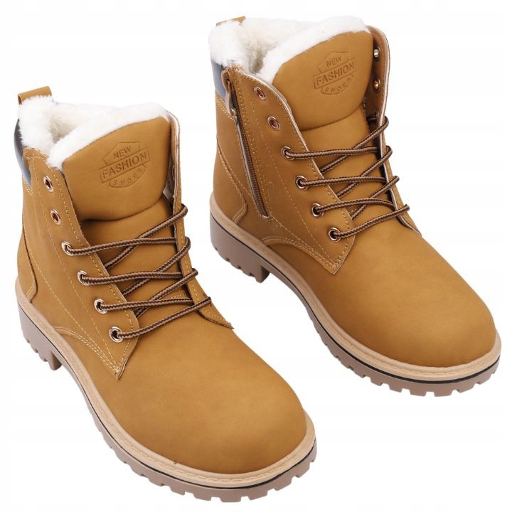 

Trapery damskie zimowe śniegowce ocieplane camel