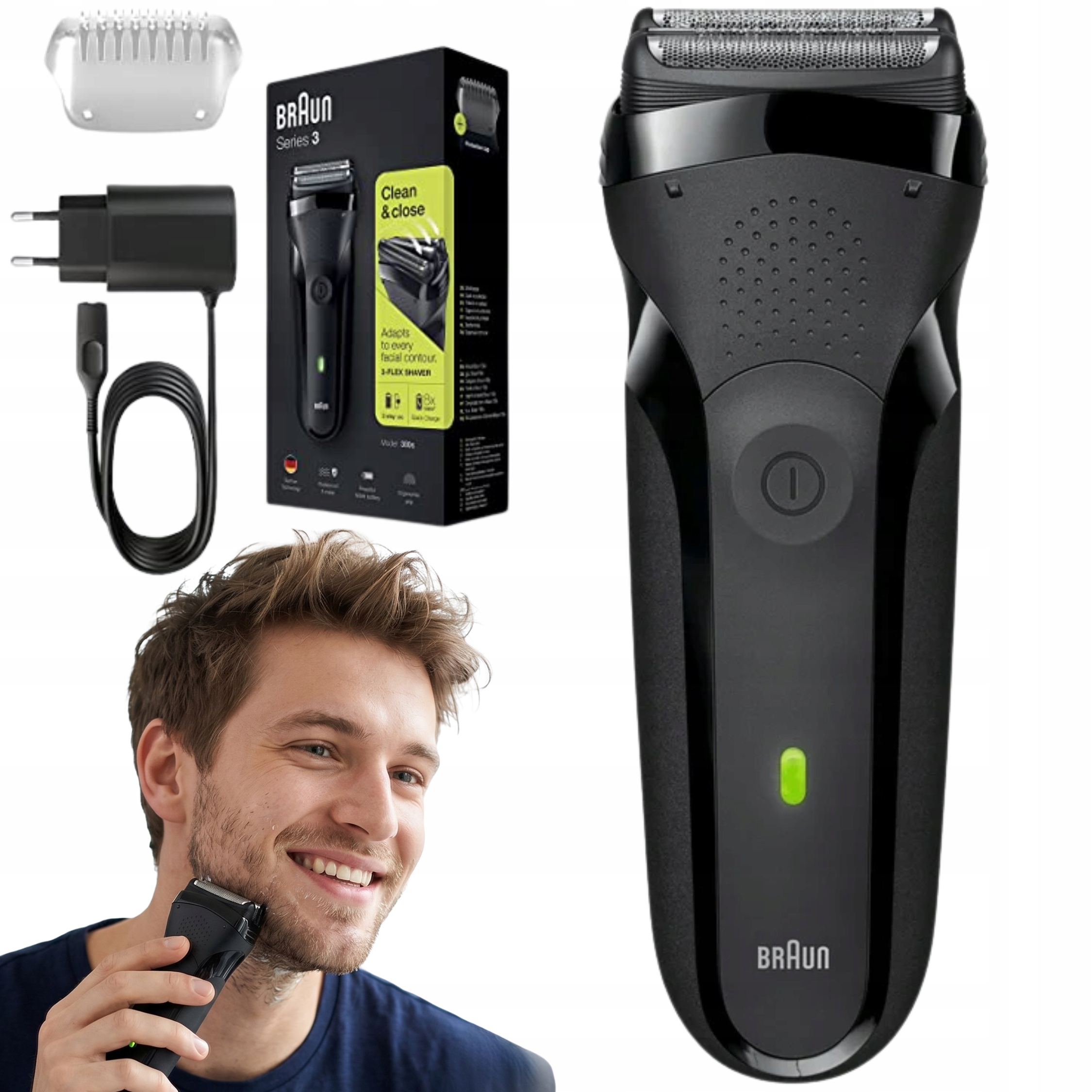 Golarka męska elektryczna Braun Series 3 300S Czarny