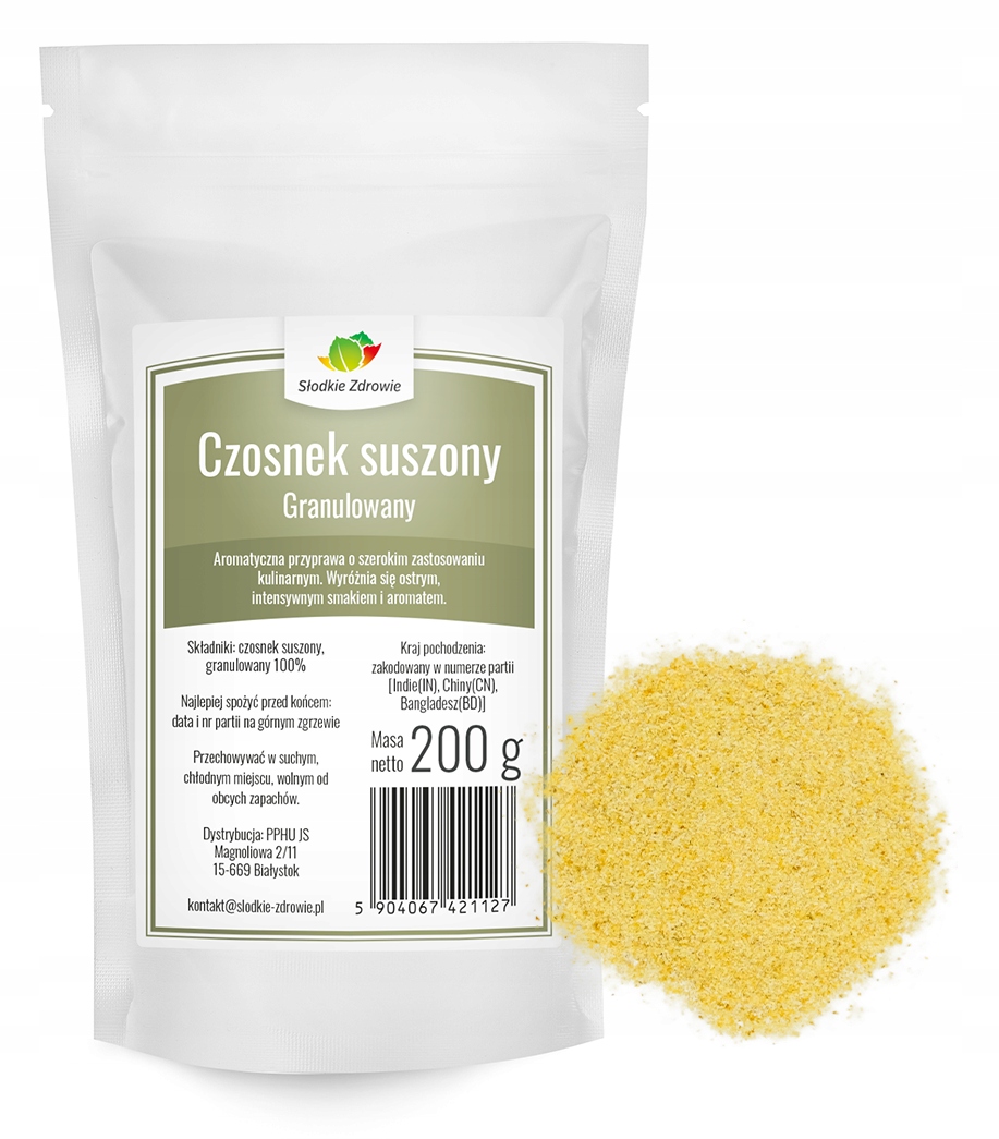 Czosnek Suszony granulowany 200g aromatyczny naturalny bez dodatków