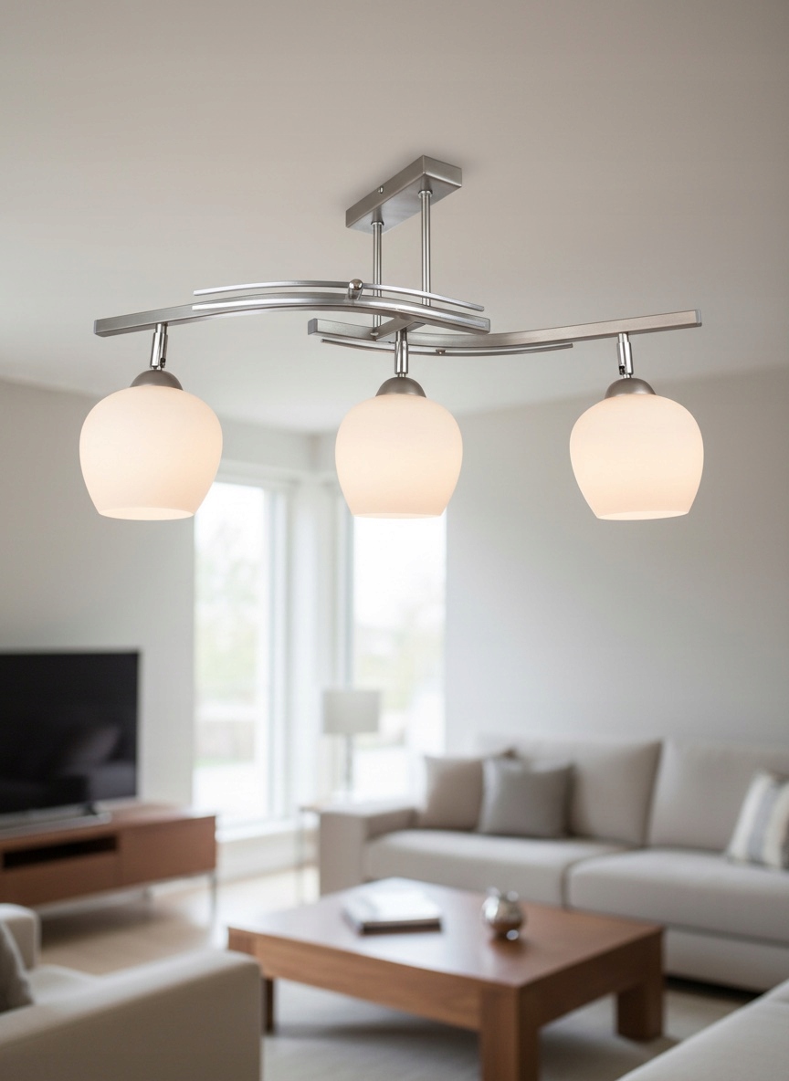 Stropná Lampa Luster Fiona 3 Satén 3x E27 Euro-lamp Biela Koniaková