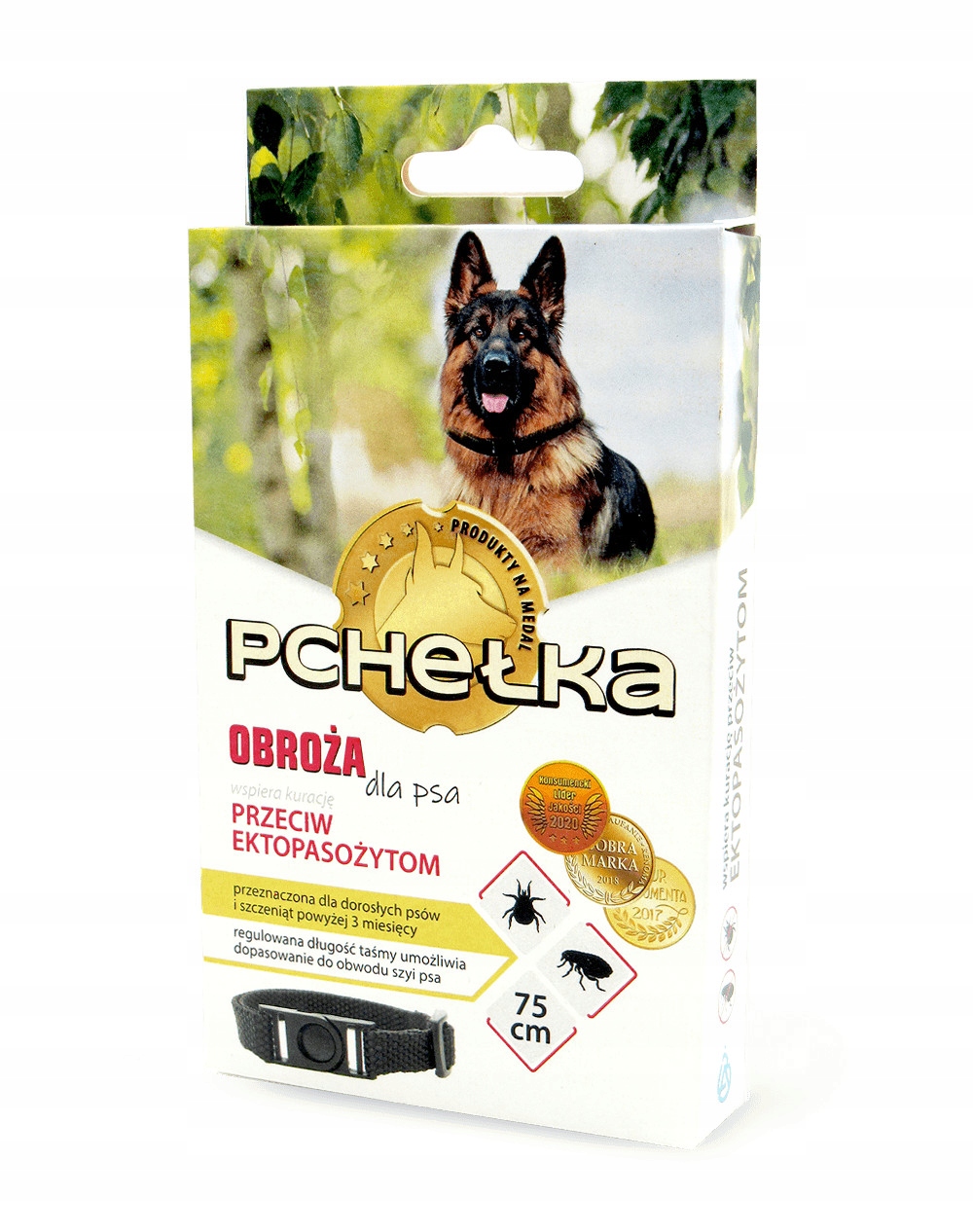 

Pchełka Obroża Czarna 75cm Przeciw ektopasożytom L