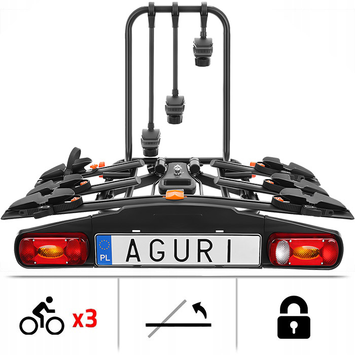 БАГАЖНИК ДЕРЖАТЕЛЬ КРЮК AGURI АКТИВНЫЙ ВЕЛОСИПЕД 3 ВЕЛОСИПЕДЫ