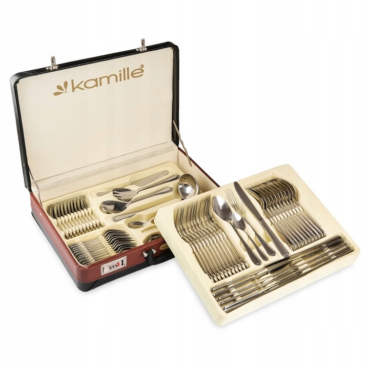 

Sztućce Srebro Połysk Walizka Grube 72el WA12