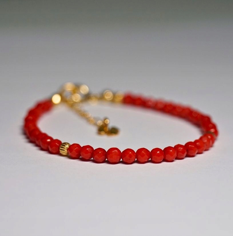 Bransoletka Szczęścia Koral Czerwony 3mm Crystals Break 2 rozmiary