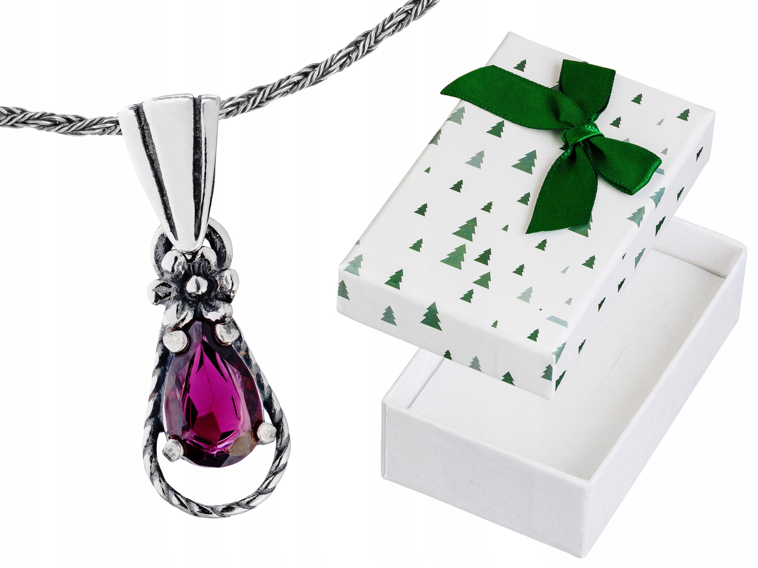 Krátký Stříbrný Oxidovaný Dámský Náhrdelník Kapka Zirkon Slza Choker 40