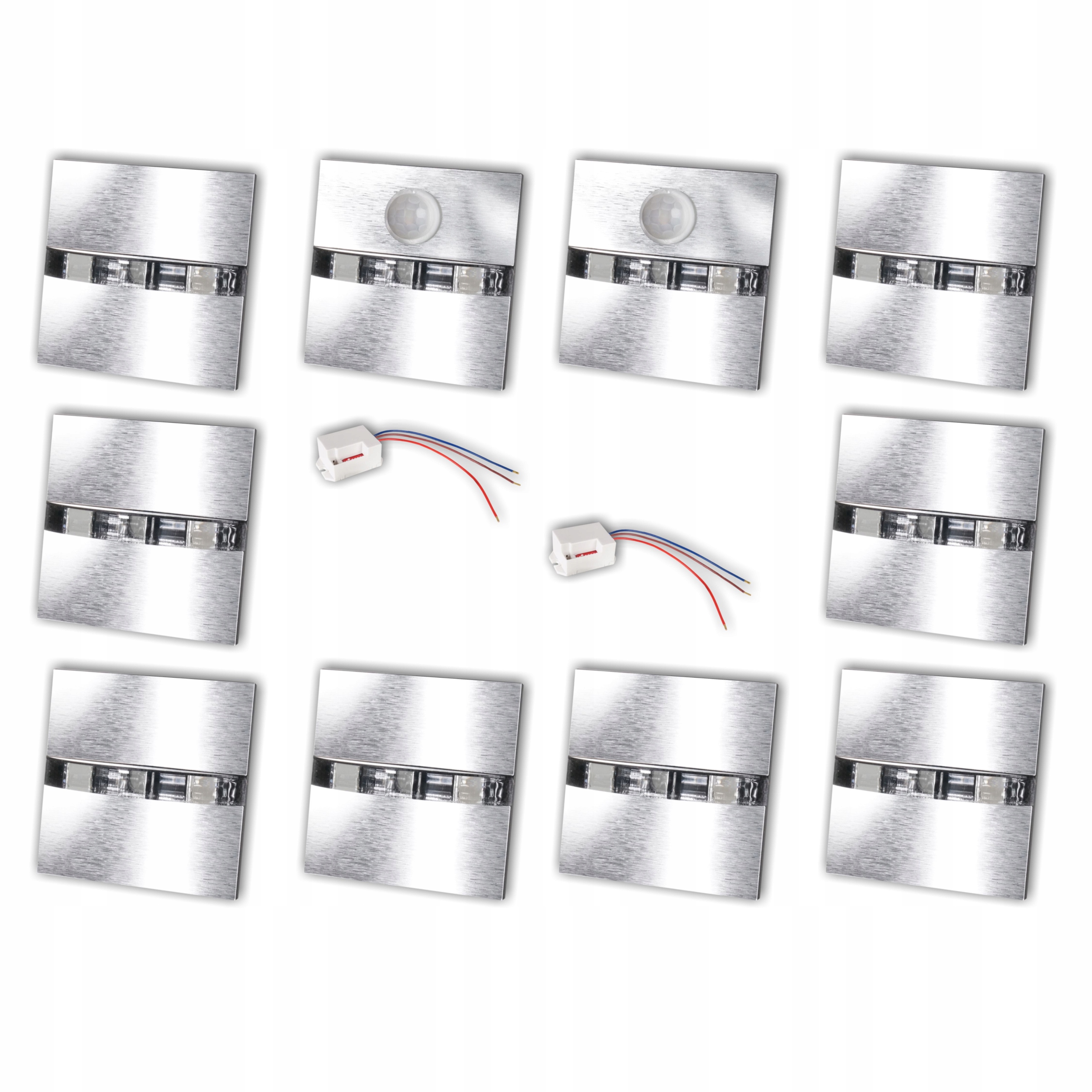 

Zestaw 8x Oprawa Schodowa Q8 Inox 2x Czujnik 230V