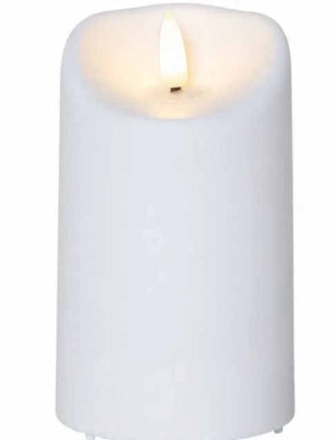 

Świeca Led Ruchomy płomień 12cm baterie R14 biała