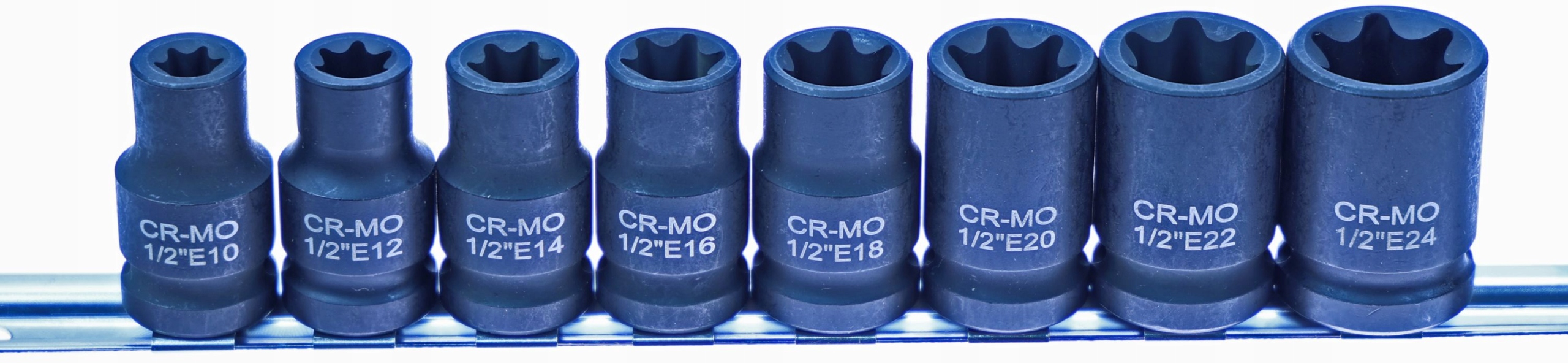 Zestaw Nasadek Udarowych Torx Typ "e" Z Chwytem 1/2" /E10-E24, 8 Szt./