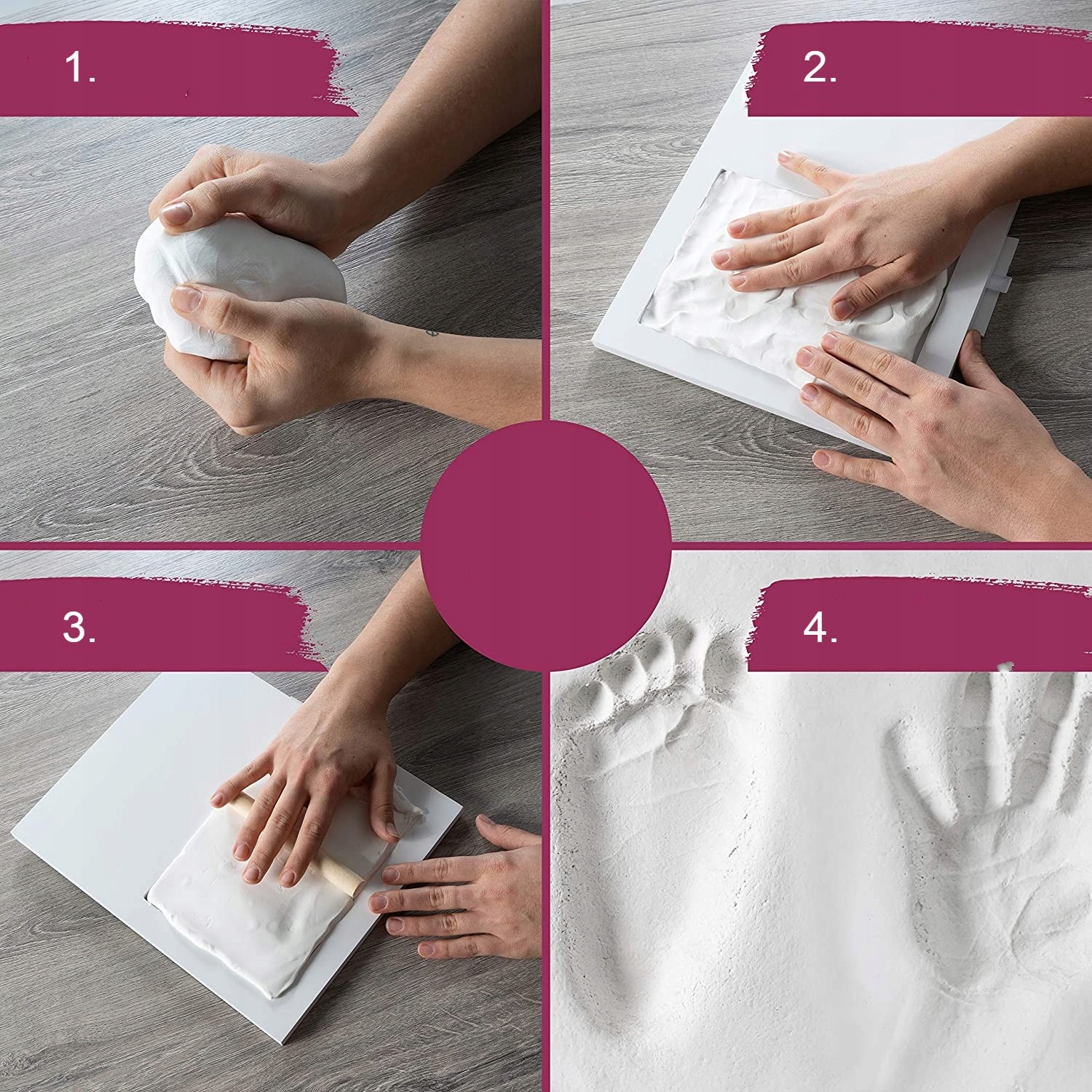 ODCISK DZIECKA RĄCZKI STÓPKI RAMKA PAMIĄTKA GLINKA Płeć chłopcy dziewczynki