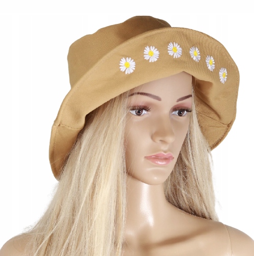 

Kapelusz Rybacki Beż Stokrotka Bucket Hat Czapka