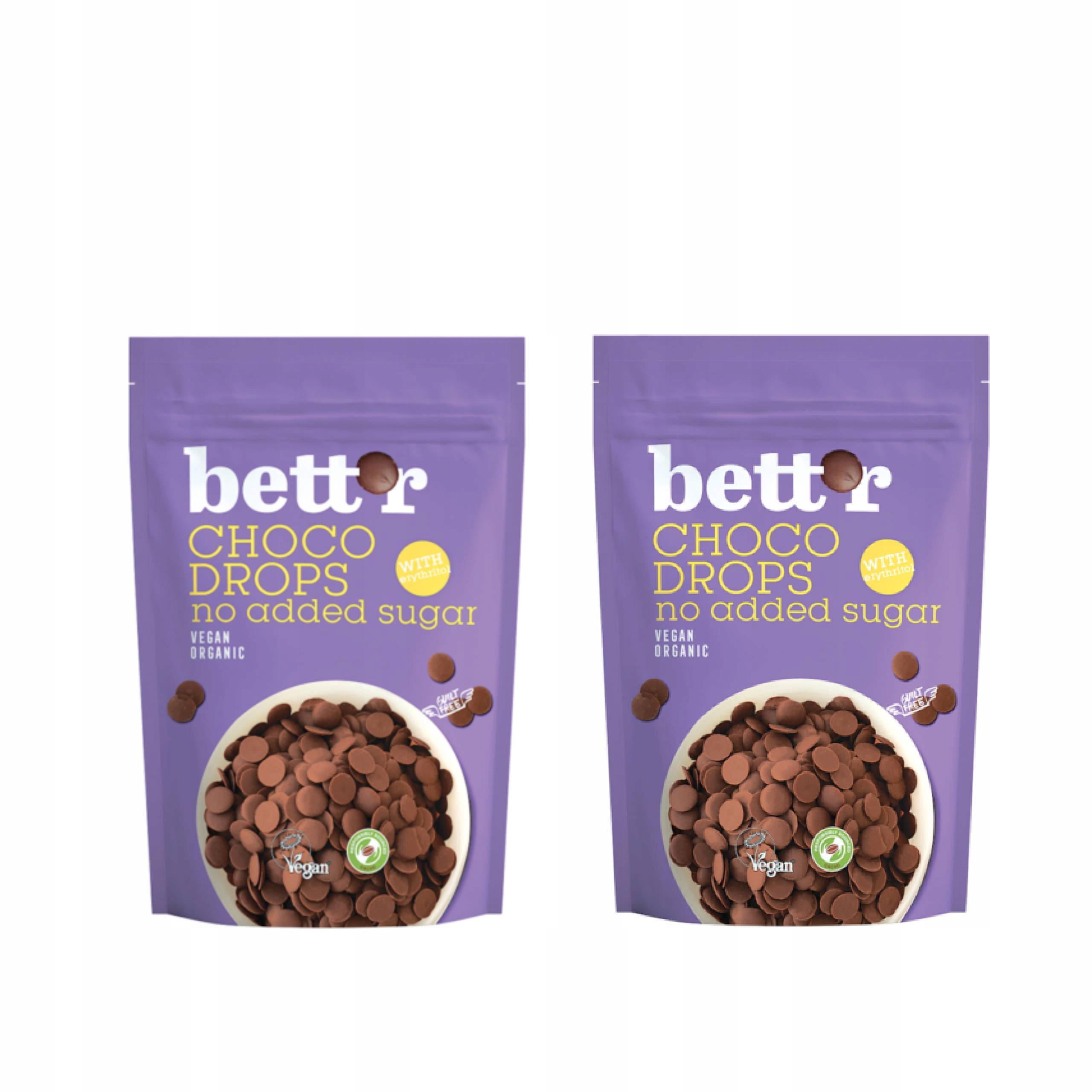 2x Dropsy Czekoladowe Bez Dodatku Cukrów Bio 200 g Bett'r