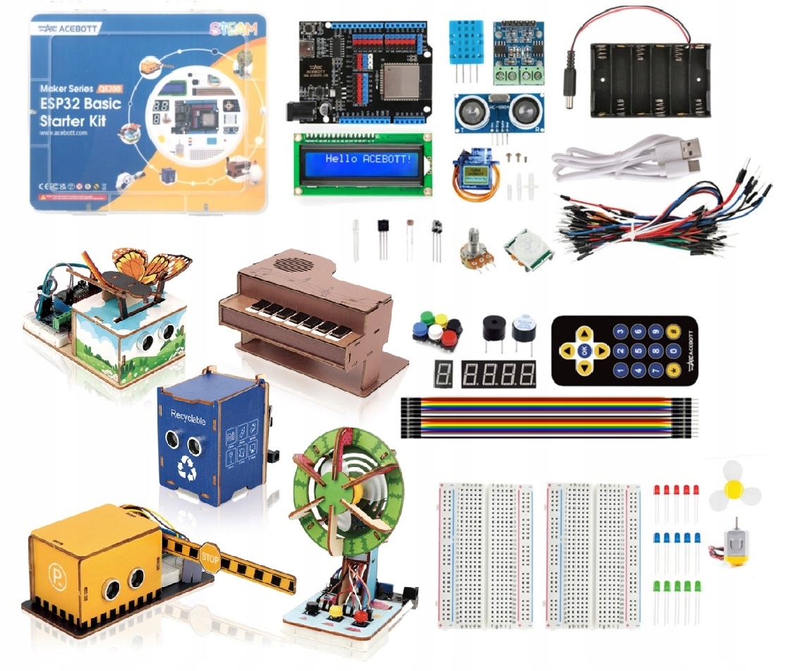 Štartovací set ESP32 WiFi Bluetooth Acebott Stem XXL učenie IoT Arduino