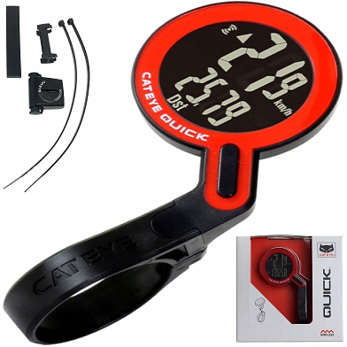 Cyklopočítač Cateye Quick CC-RS100W černo-červený