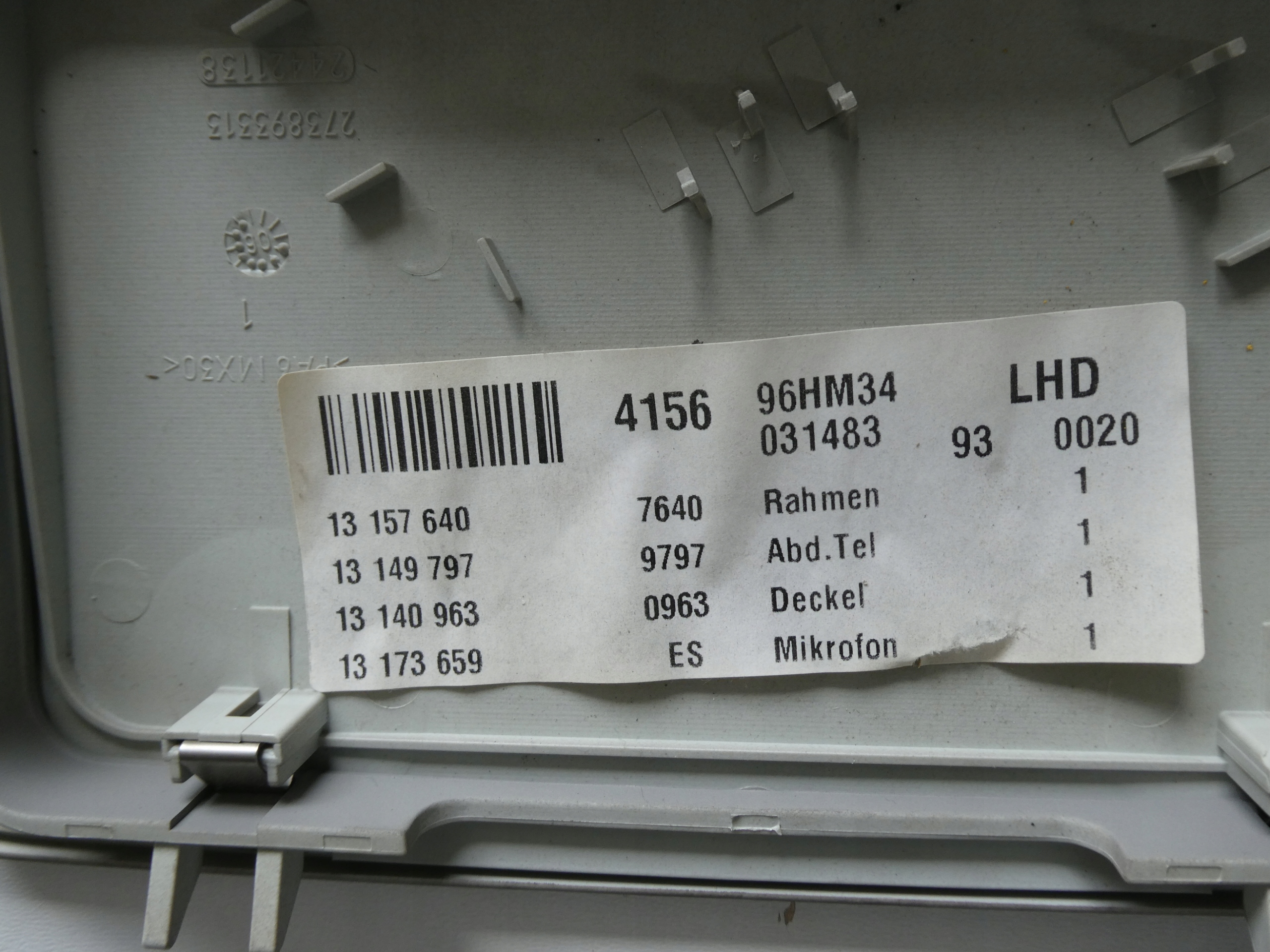 Licht Dachhimmel Dachverkleidung PANEL Schiebedach OPEL VECTRA C SIGNUM
