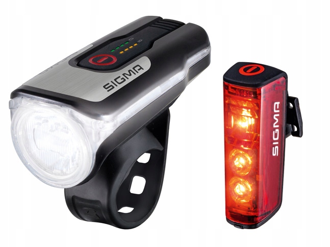 Sada osvětlení Sigma Aura 80 Fl Blaze Set, cyklistické světlo