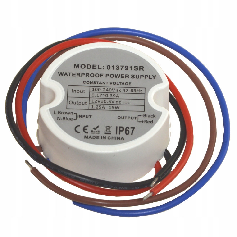 

Zasilacz Do Puszki 1,2A 15W 12V Led Slim Mini IP67