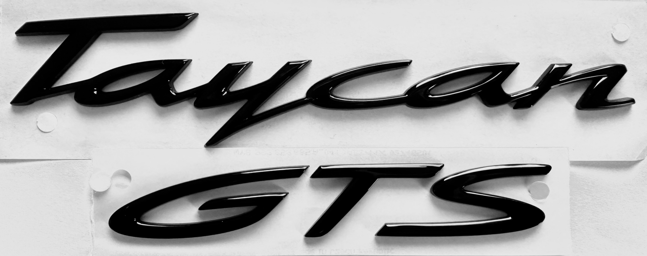 Oem Porsche Taycan Gts emblém znak nápis, logo, čierne