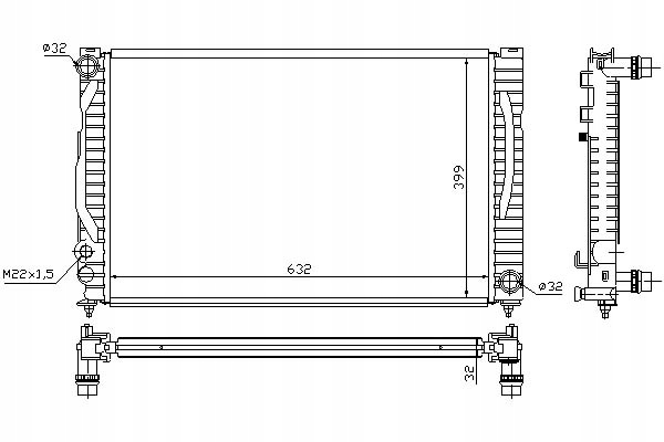 Chladič Motoru Nissens 8D0121251N 4B0121251F 4B