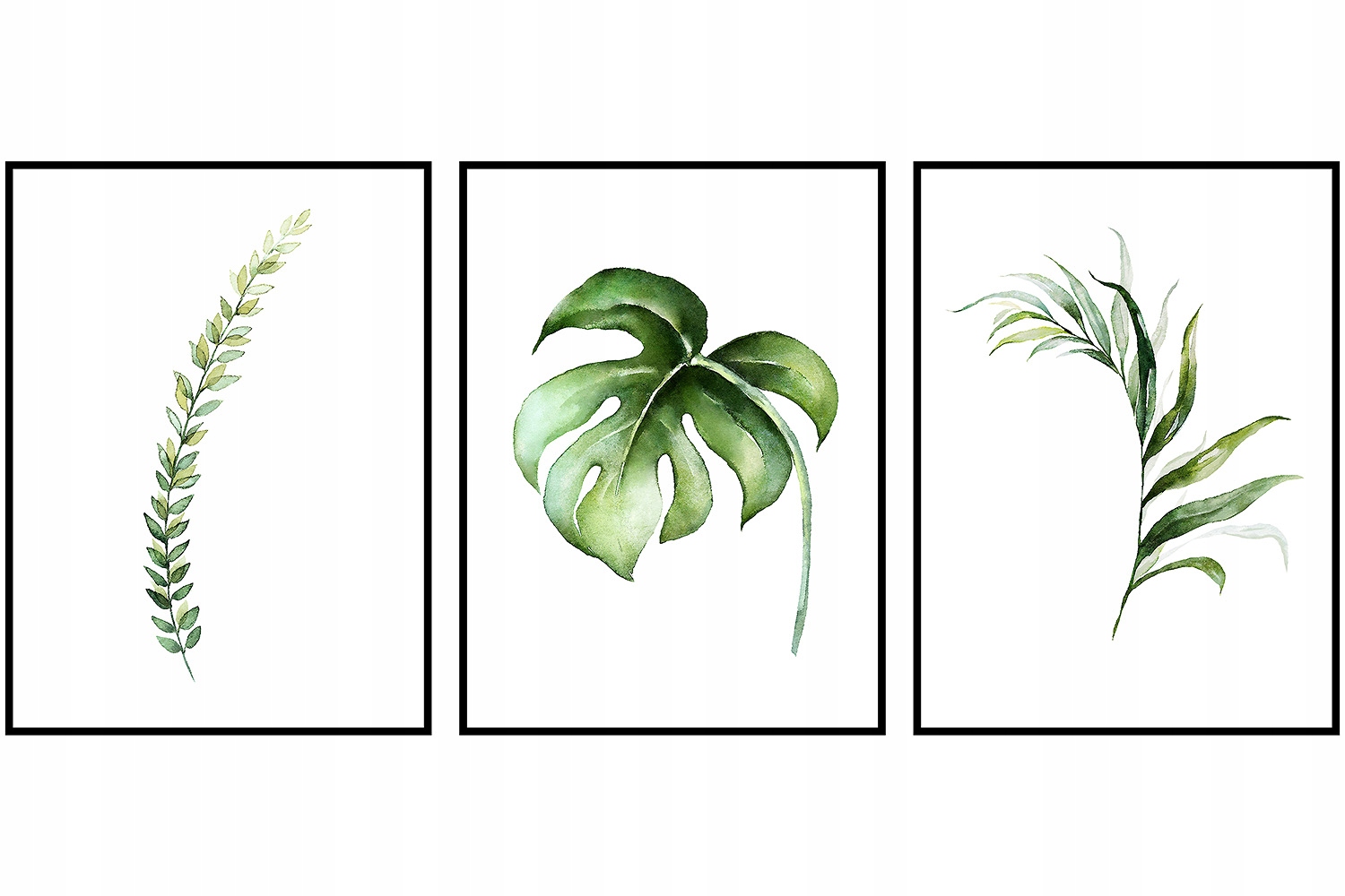 Triptych Plagáty 70x100 sada 3 obrazy listy