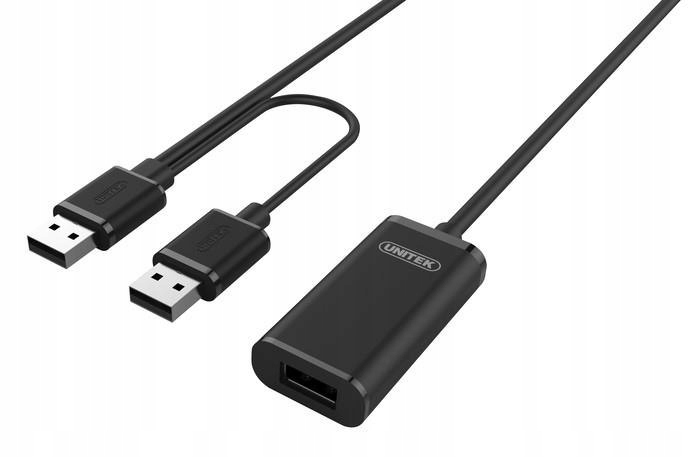 Przedłużacz Usb 2.0 Unitek Y-278 Am-af, 10m, z dodatkowym zasilaniem