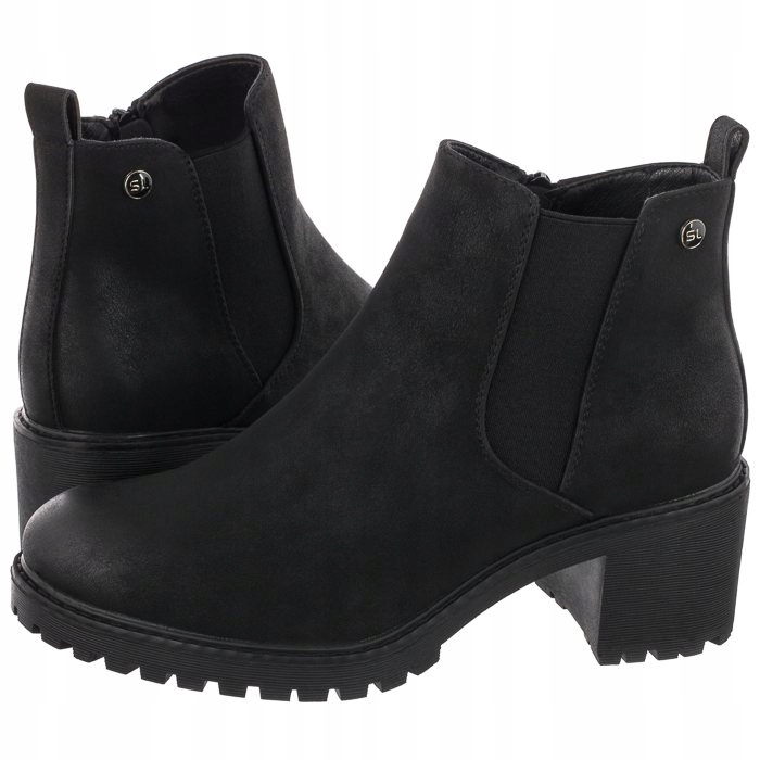 

Buty Damskie Botki Sergio Leone Czarne Tr 702