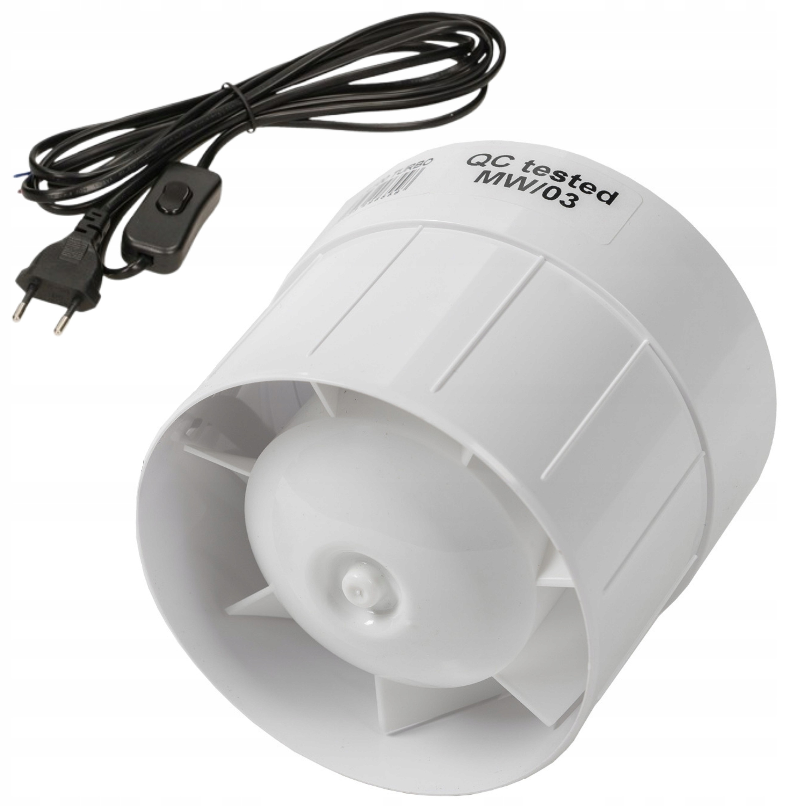 Ventilátor Odvlhčovač do udírny Borniak kabel, zástrčka, vypínač Fi 100