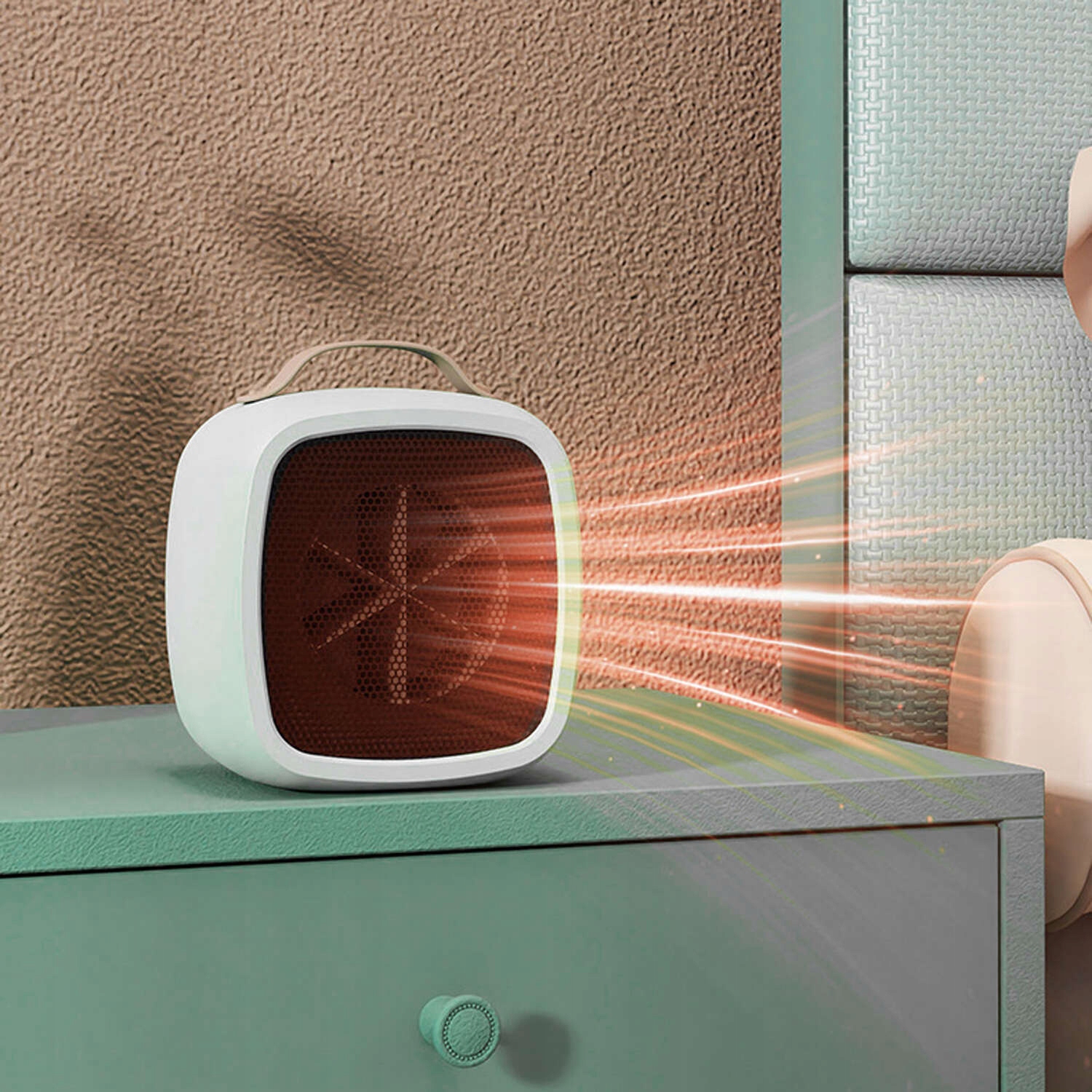 GRZEJNIK ELEKTRYCZNY FARELKA TERMOWENTYLATOR MINI MOC 500W NAGRZEWNICA MAŁY Sposób podłączenia boczne