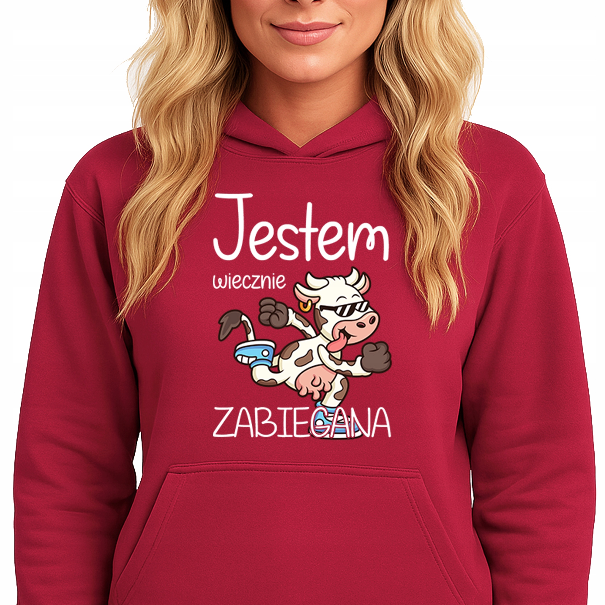 Mikina S Kapucí Červená Hoodie S