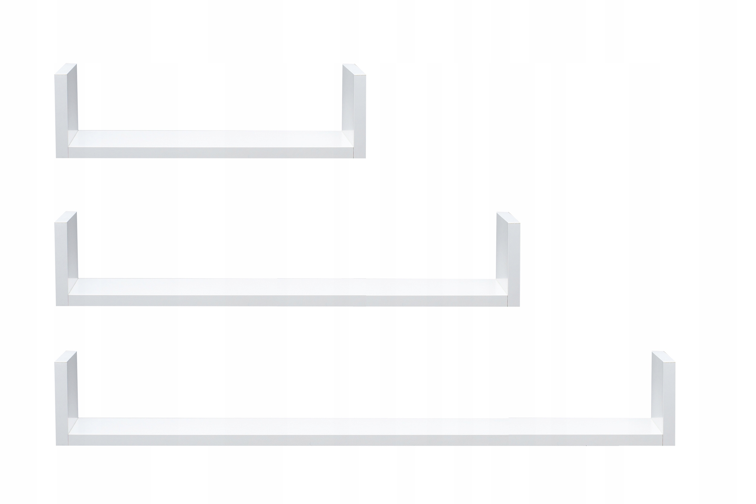 PÓŁKA ścienna WISZĄCA ZESTAW 30cm, 40cm, 50cm Wysokość mebla 12 cm