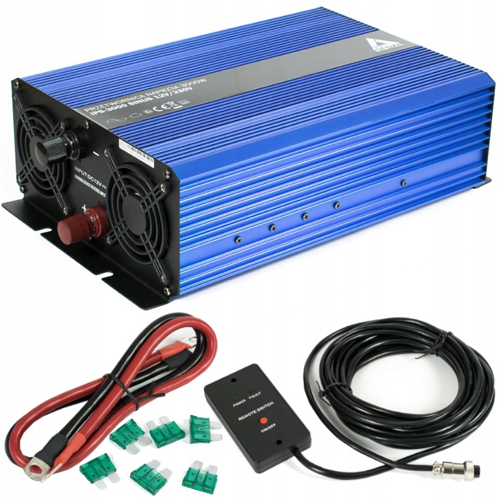 PRZETWORNICA NAPIĘCIA 12V 230V SINUS 3000W + USB