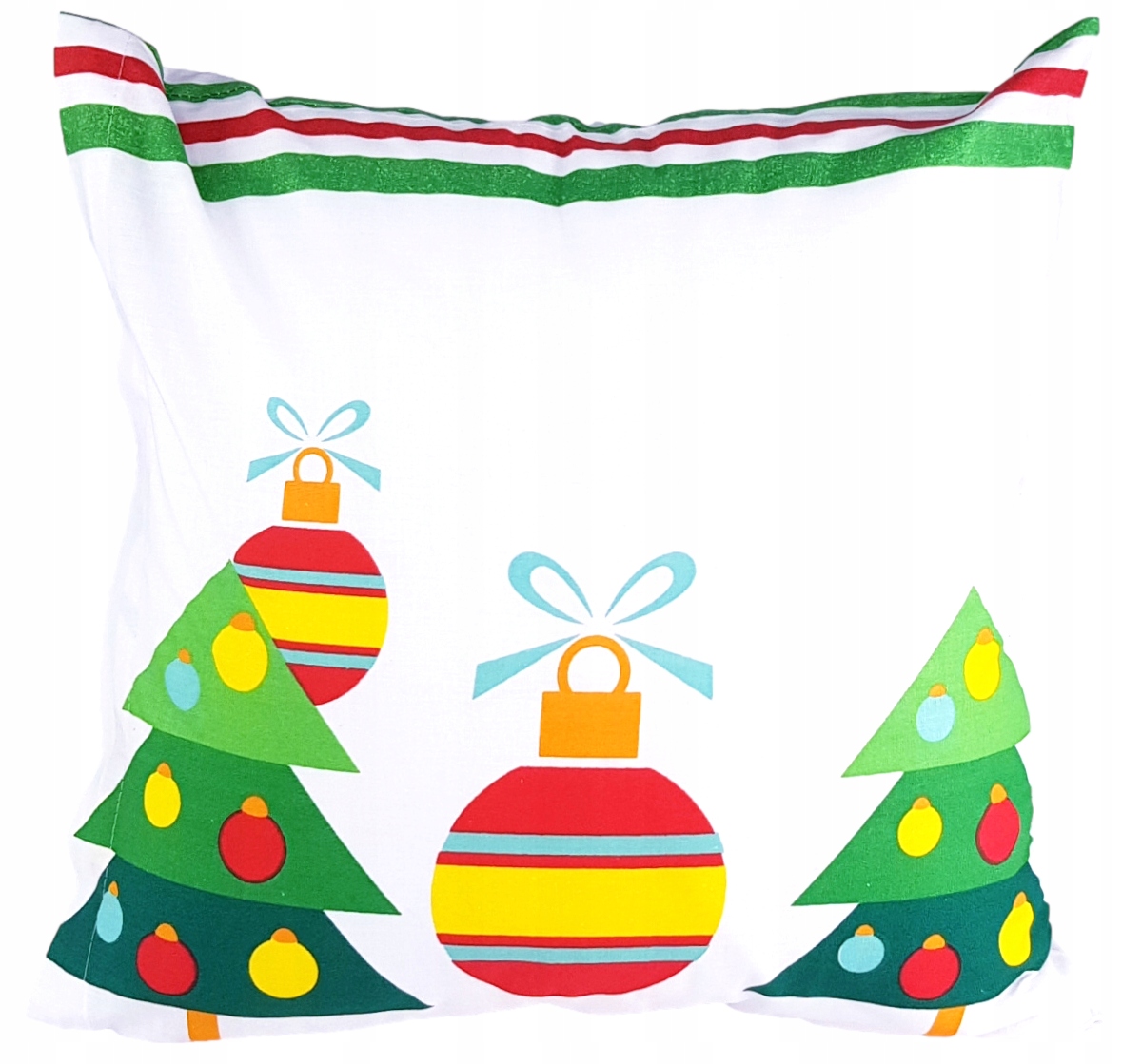 

Poszewka Święta 40X40 Bawełna Biała Choinka Bombki