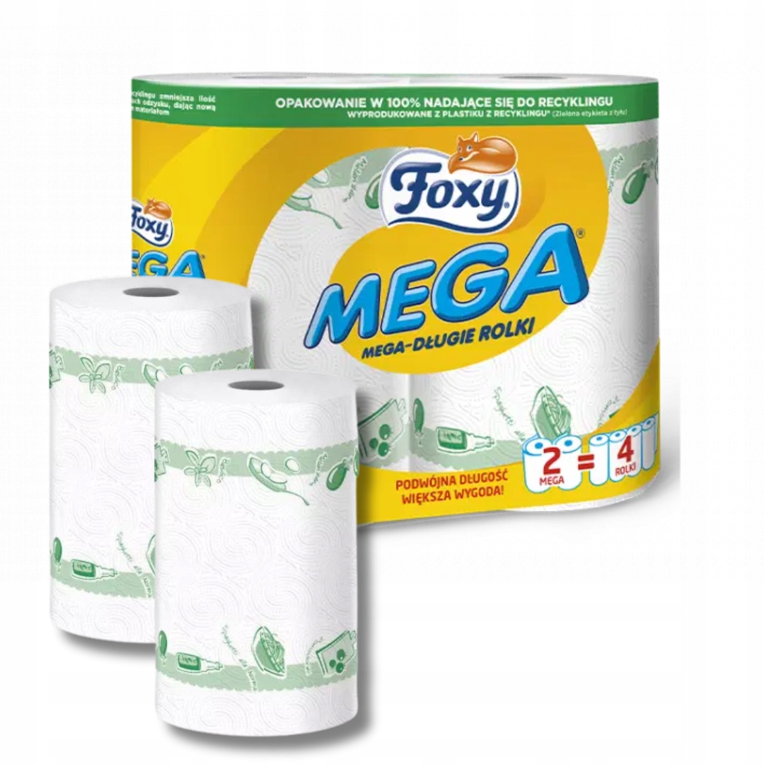 FOXY MEGA Ręcznik papierowy kuchnia DŁUGIE ROLKIx8 EAN (GTIN) 5900935002061