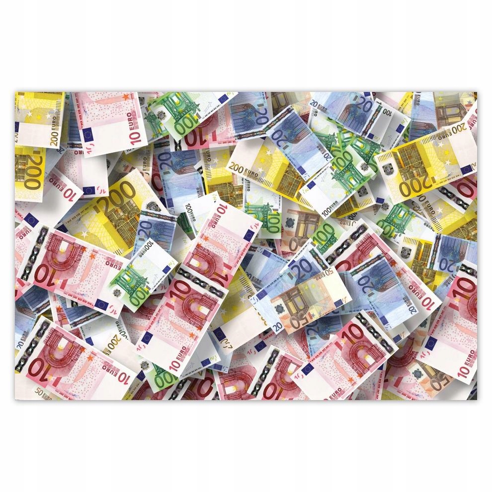 

Plakat 60x40 Dużo pieniędzy Kasa Euro