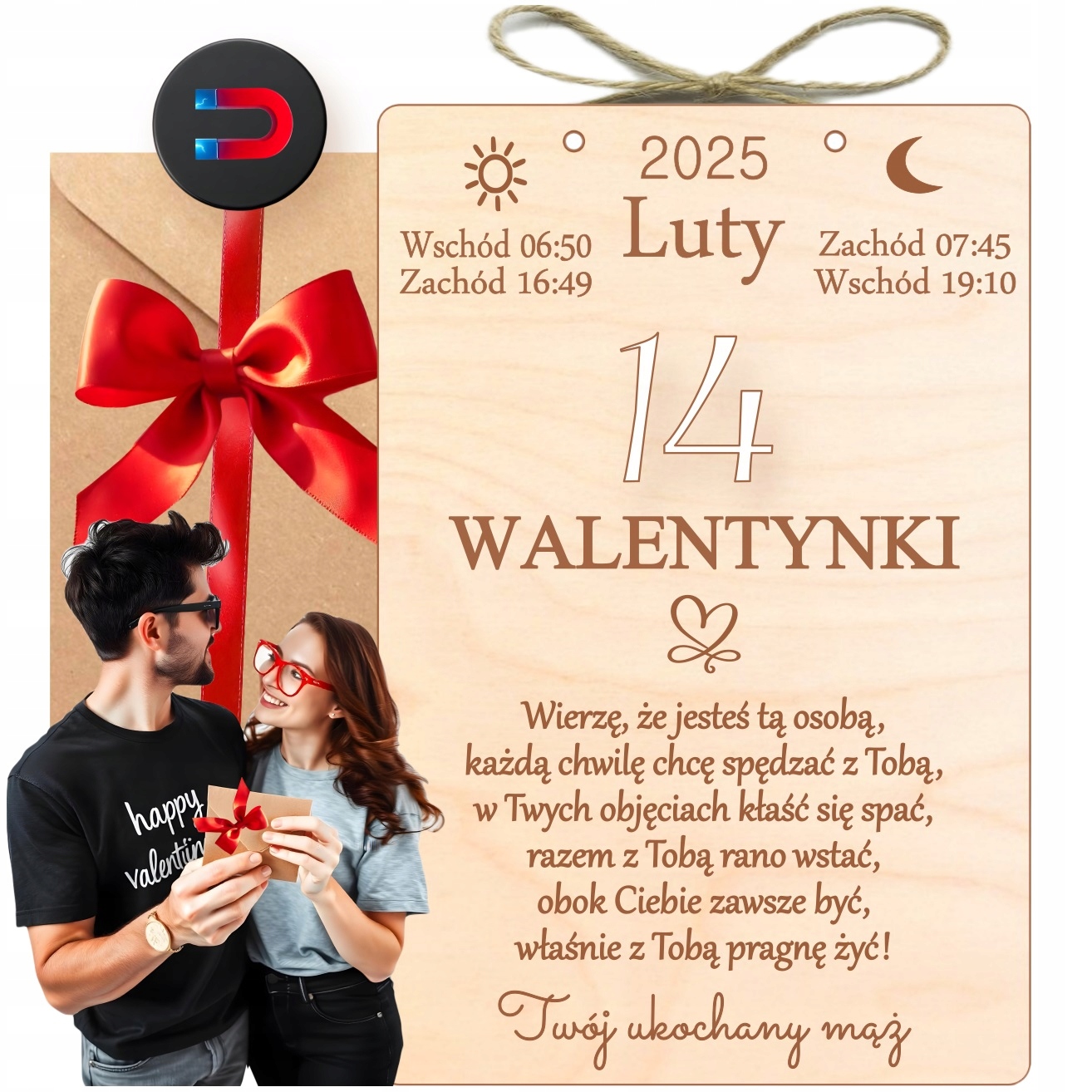 Dřevěná Kartička Z Kalendáře Dárek K Valentýnu Pro Manžela Od Manželky Magnet
