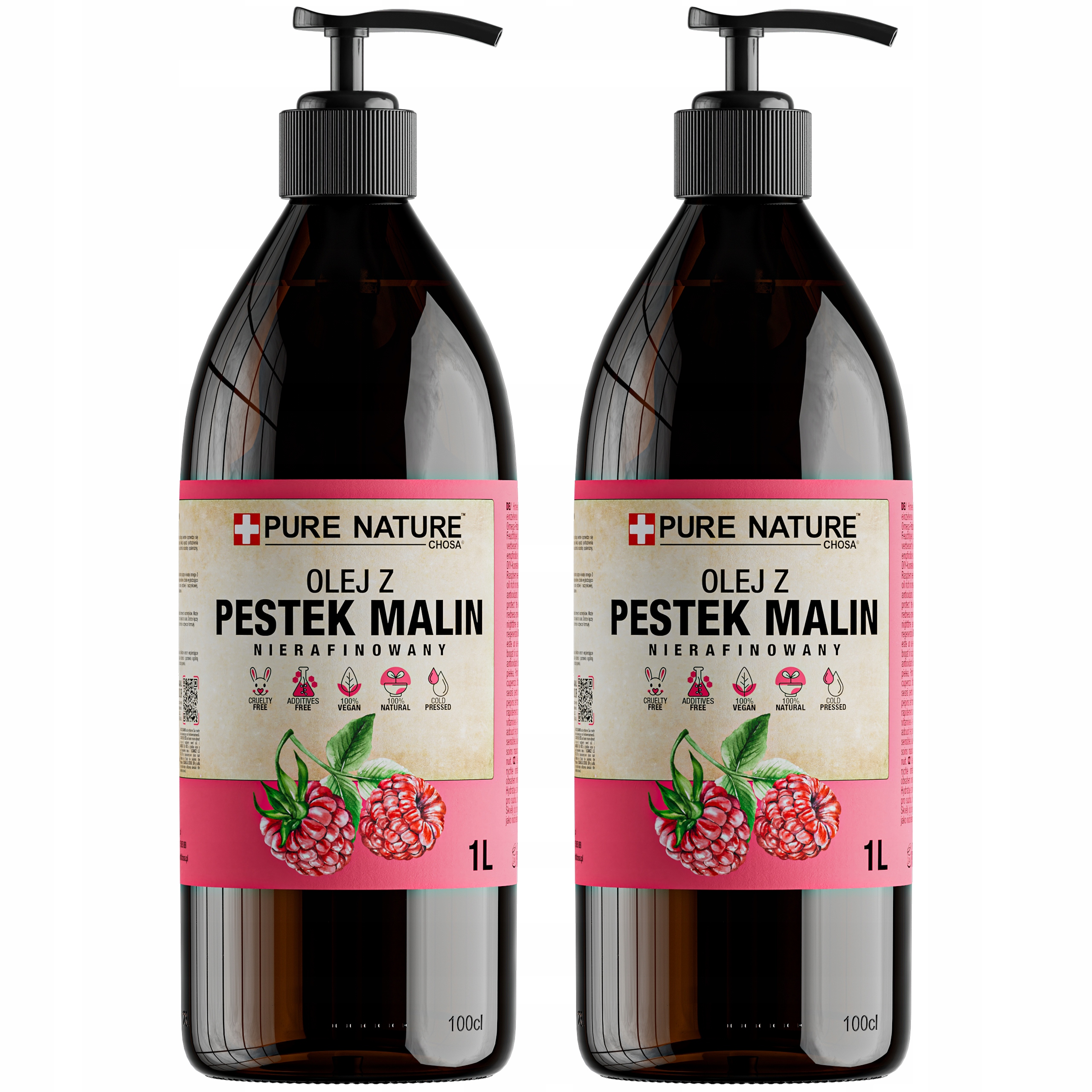 Olej Z Malinových Jader Nerafinovaný Přírodní Za Studena Lisovaný Dávkovač 2x 1l