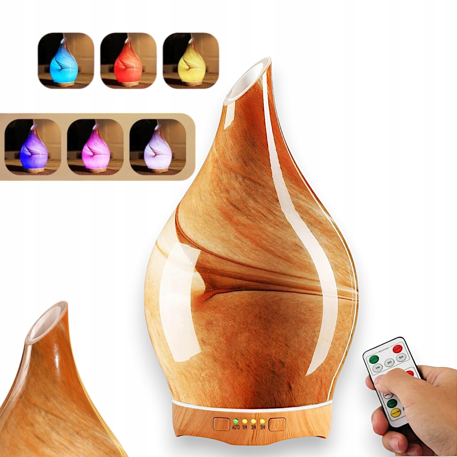 Zvlhčovač Difuzér Ultrazvukový vonný Porseme Led 280 ml Hnědý Rgb