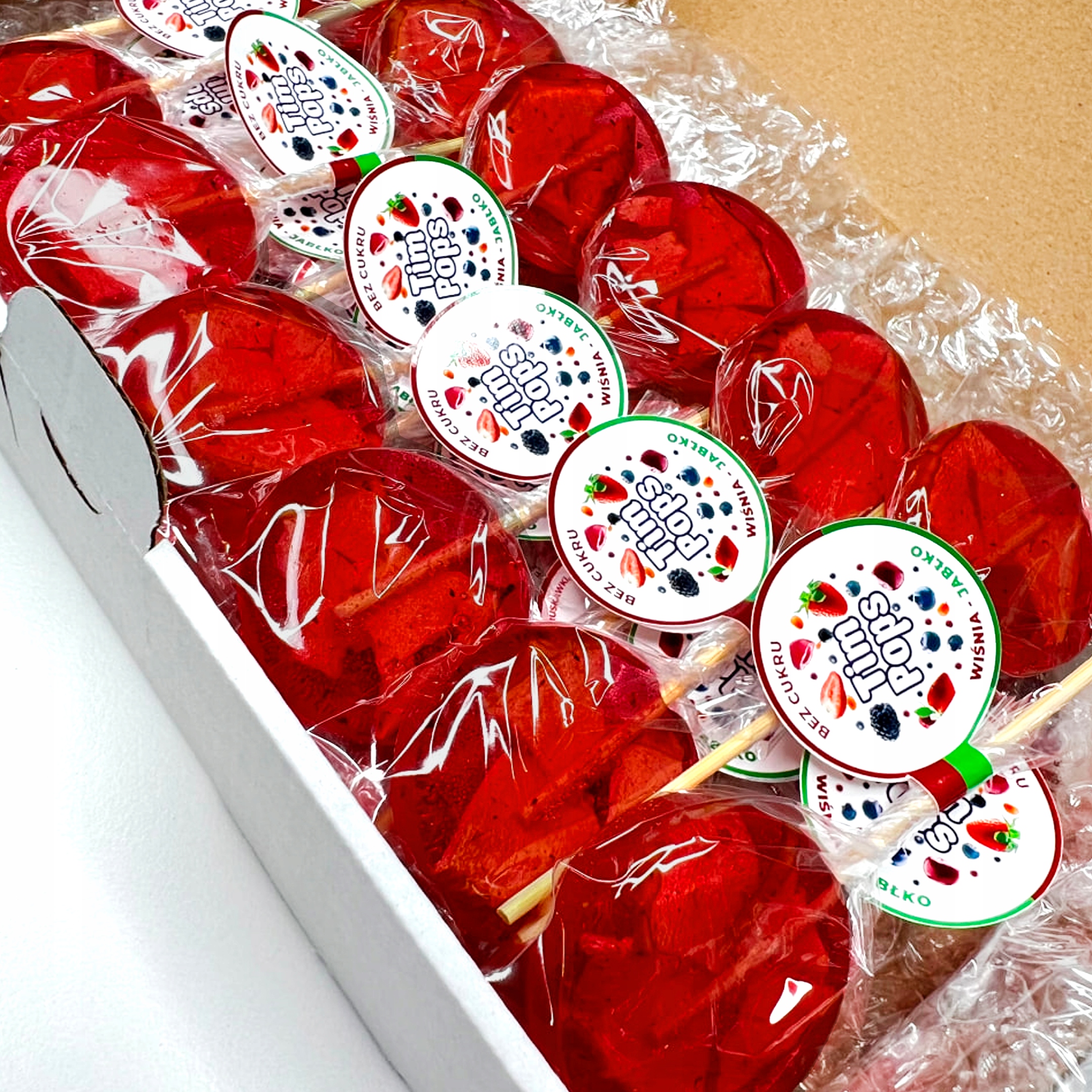 Sada 25 lízátek TimPops (bez cukru) – Višeň – Jablko – Pro děti