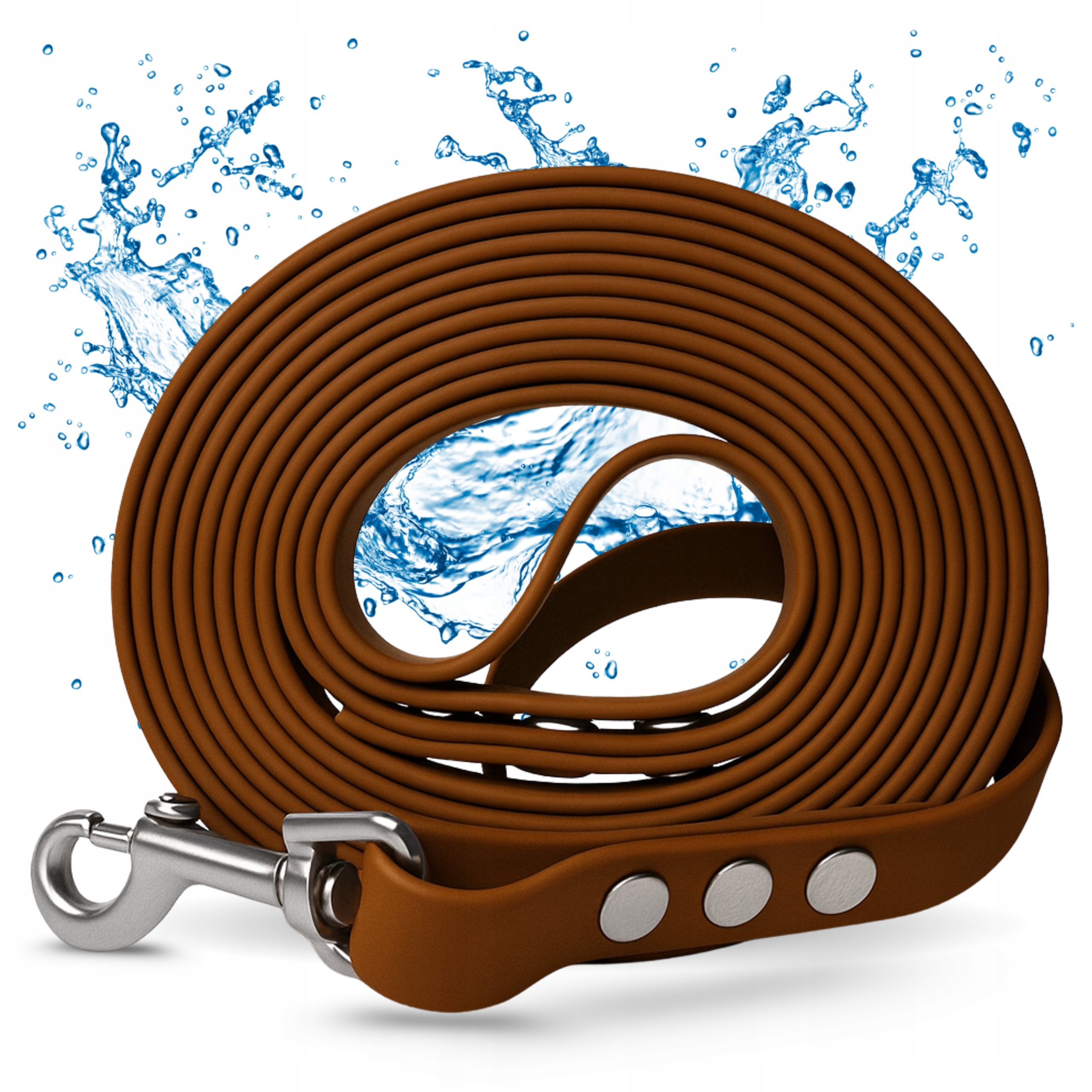 Vodítko pro malého velkého psa 10M Vodotěsné Silné Dlouhé Krátké Hnědé