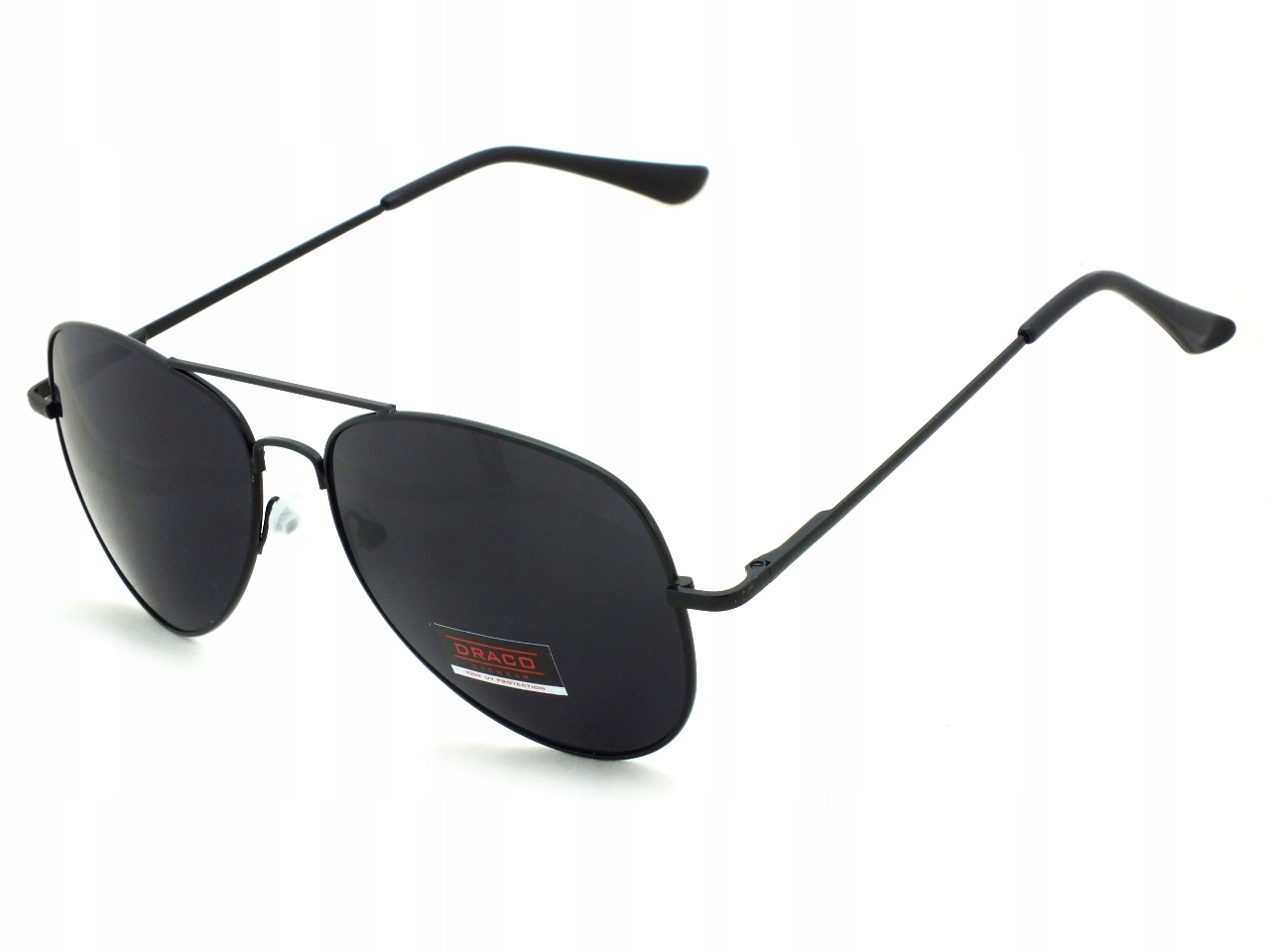 Okulary Słoneczne na Rower Pilotki Czarne Metalowe