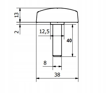 Śruba motylkowa plastikowe pokrętło M8x40 Kod producenta 575