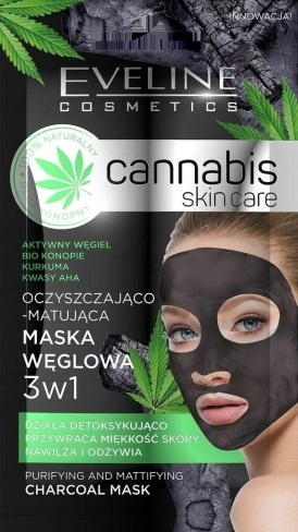 

Eveline Cannabis Oczyszczająca maska węglowa 3w1
