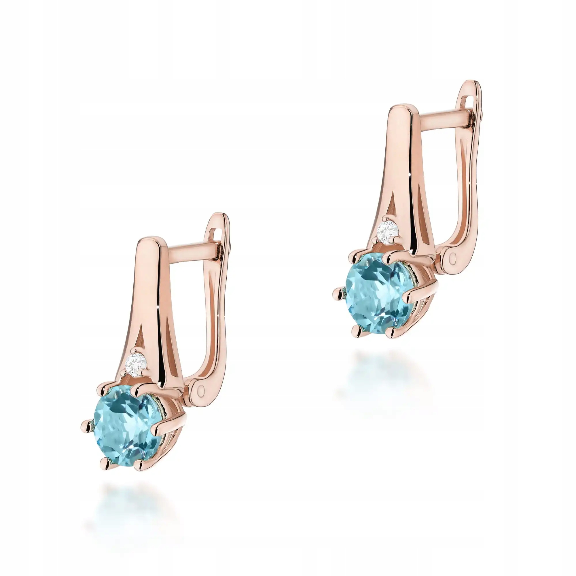 Zlaté náušnice 585 s topazem, růžové zlato jako dárek pro 14letou maminku