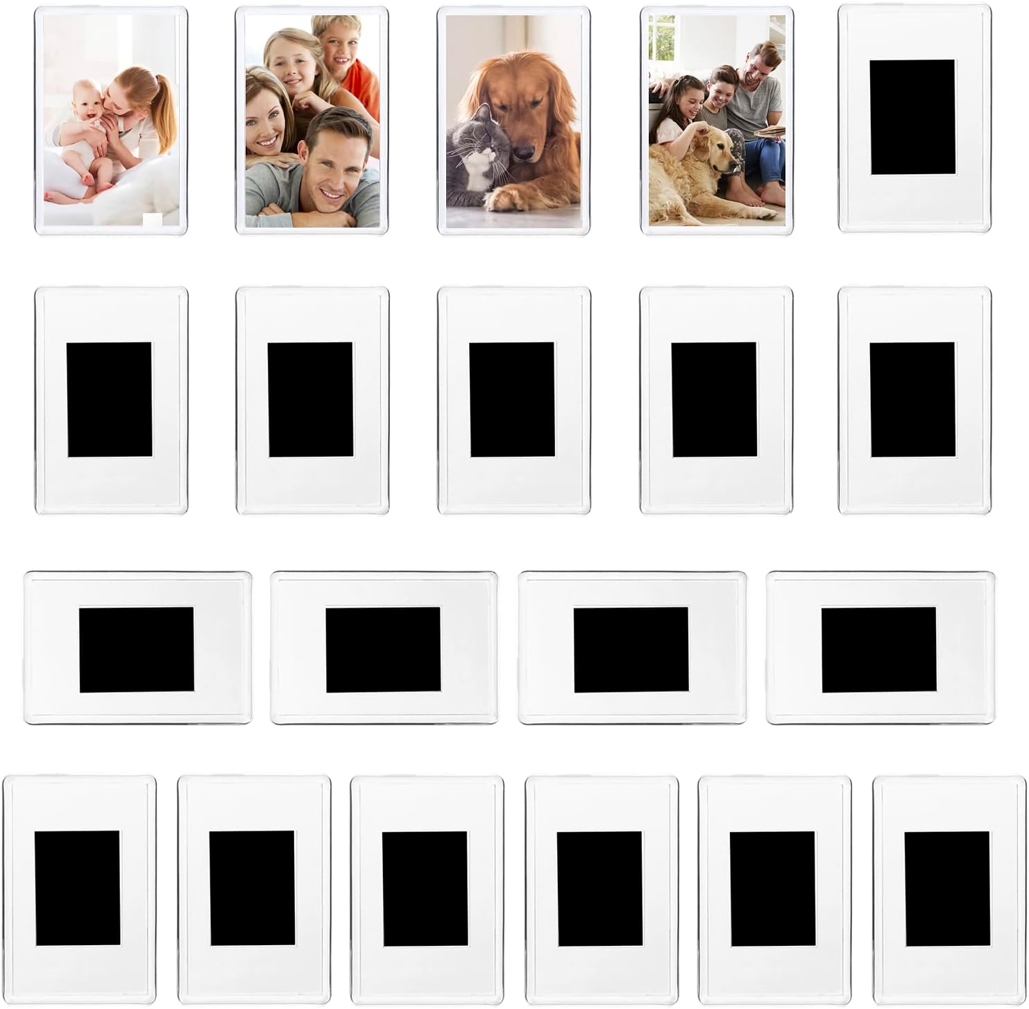 MAGNETYCZNE RAMKI NA ZDJĘCIA DO INSTAX MINI PRZEZROCZYSTE ZESTAW 20 SZTUK