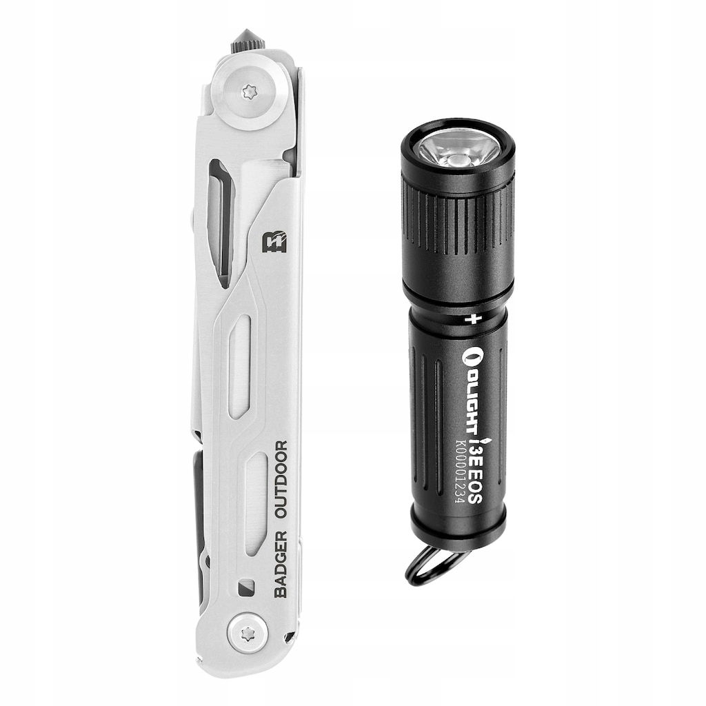 Multitool kapesní nůž Edc Badger Outdoor Spike svítilna Olight I3E Eos sada